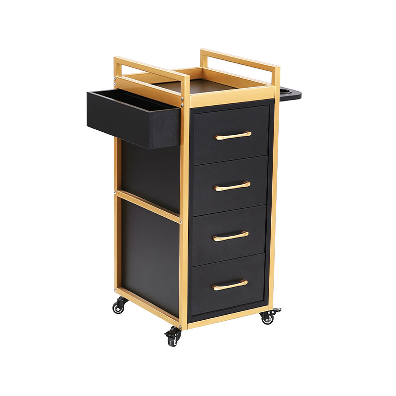 HZ2069BK / HZ2069W Černozlatý vozík do kosmetického salonu