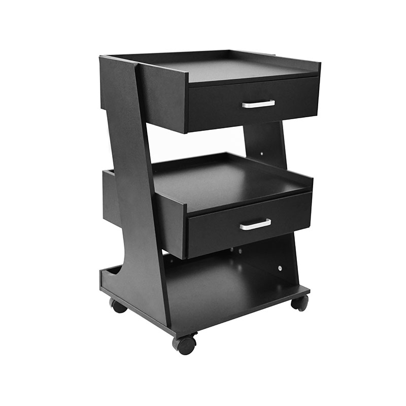 HZ2082BK / HZ2082 Salonní vozík s kolečky pojízdný vozík holičská stanice se zásuvkami