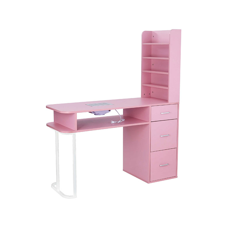 HZ2040PK Stolek na nehty pro kosmetický salon se sběračem prachu a polštářkem na zápěstí