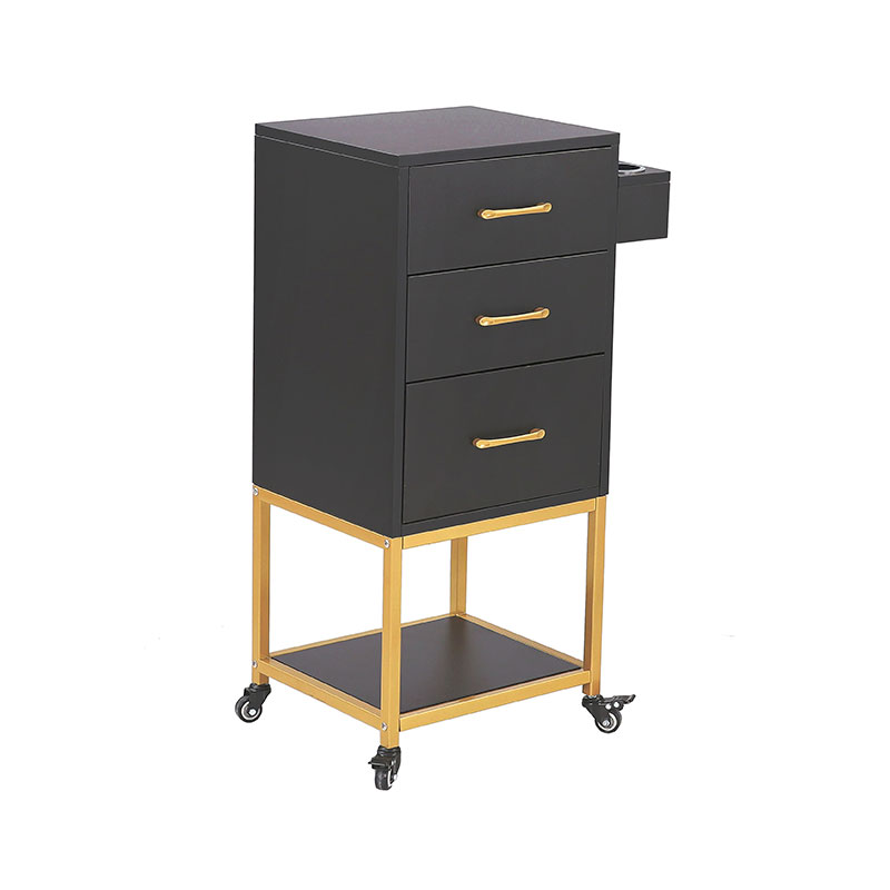 HZ2032 Černozlatý salonní úložný vozík