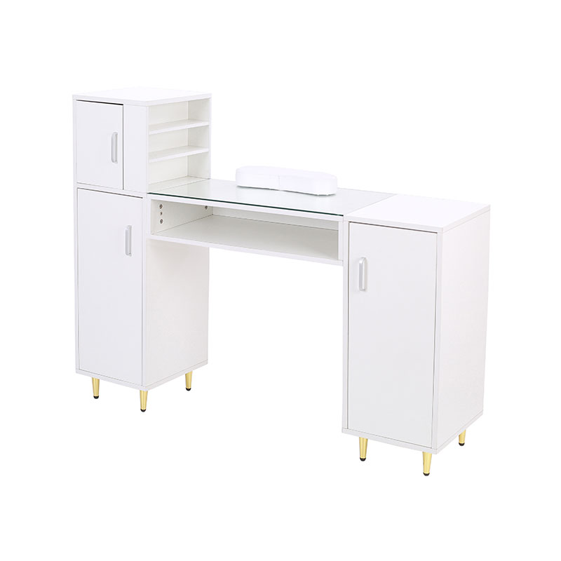 HZ2024BK / HZ2024W Manikúra stolní skleněná deska na nehty technický stůl