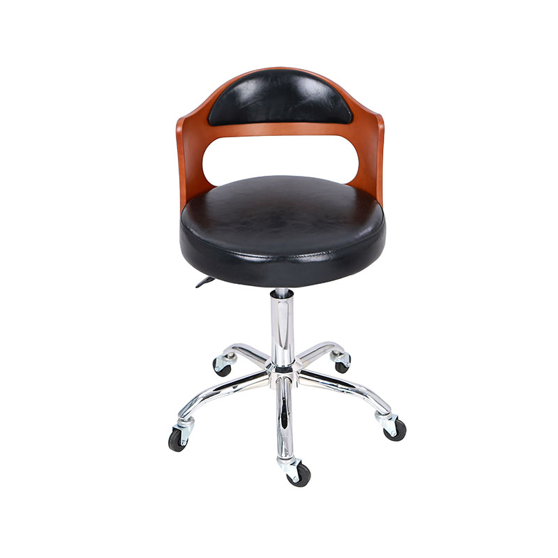 HZ8828 Černé sedadlo s dřevěnou otočnou salonní stoličkou