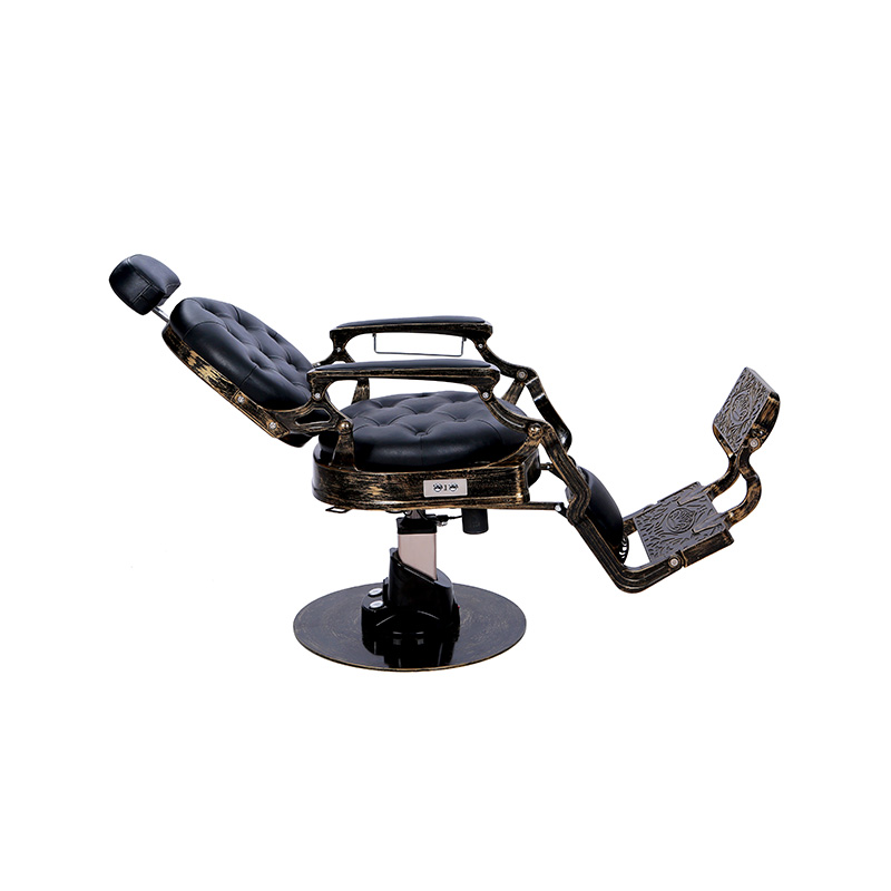 HZ8799DD Starožitné zvětralé zlacené holičské křeslo