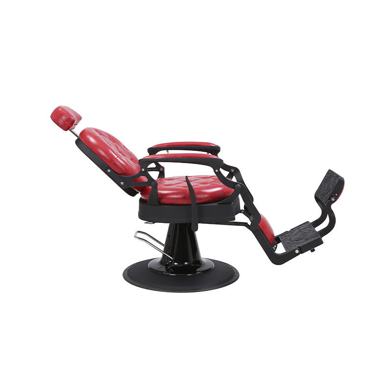 HZ8799MS Vintage vínové prané lněné holičské křeslo