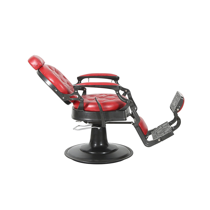 HZ8799 Červené retro barberchair těžké hydraulické polohovací křeslo