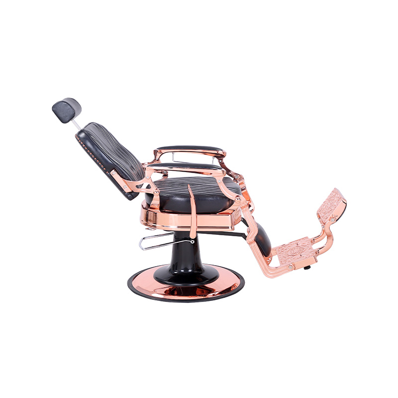 HZ87127 Holičské křeslo s hydraulickým sklápěním se čtvercovým keprovým opěradlem ve vintage stylu