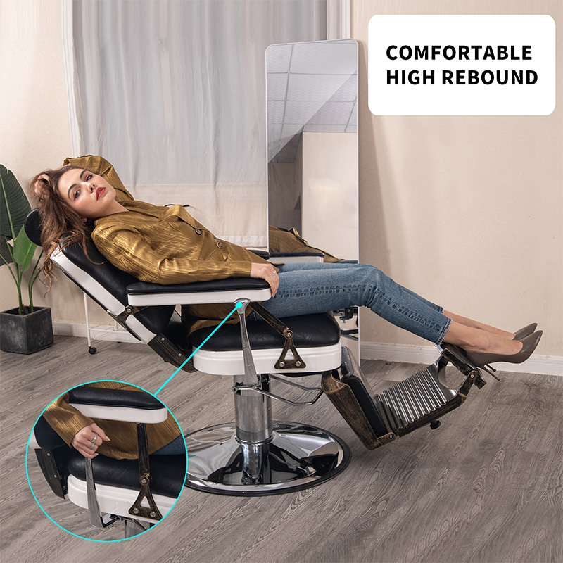 HZ8753BK / HZ8753GR / HZ8753RD Černá vintage holičská židle lincoln