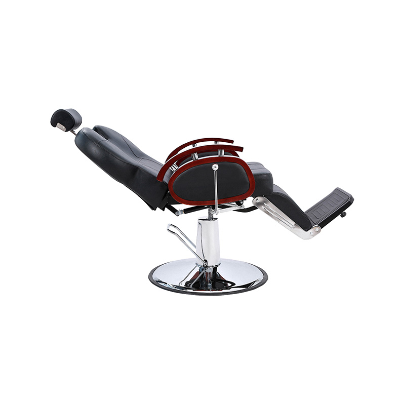 HZ8705B Černá s dřevěným madlem, hydraulická sklápěcí holičská židle