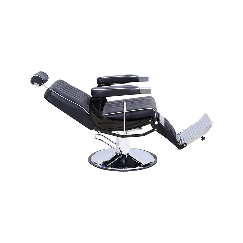 HZ8752SX Černobílé kadeřnické křeslo se svislými pruhy se svinutými okraji