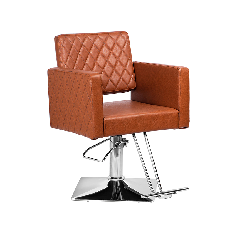 HZ8822D / HZ8822DBK Hnědé / černé vlasové křeslo se širokým sedákem s podnožkou z hliníkové slitiny, hydraulické křeslo