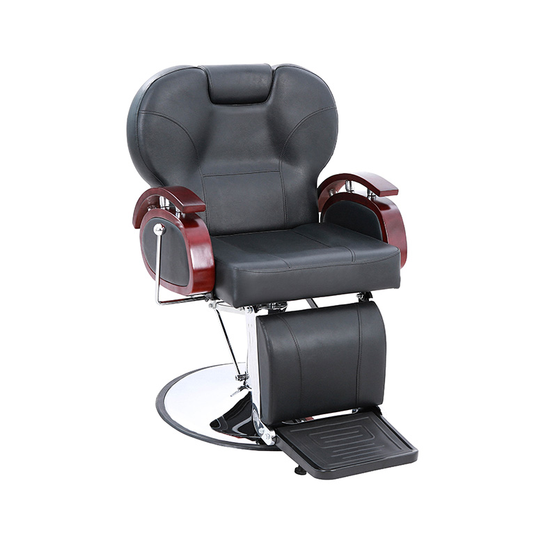 HZ8705B Černá s dřevěným madlem, hydraulická sklápěcí holičská židle