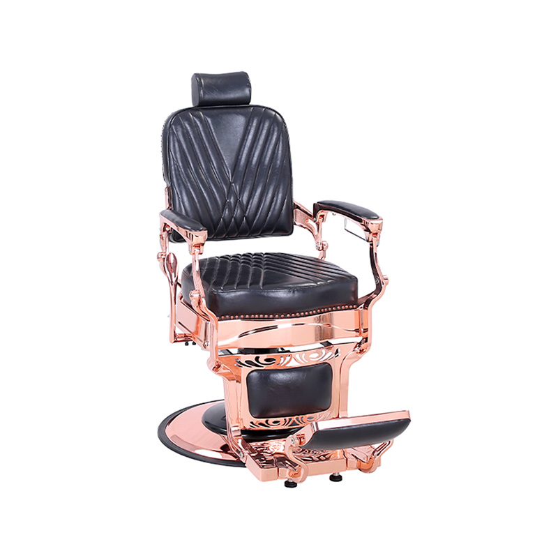 HZ87127 Holičské křeslo s hydraulickým sklápěním se čtvercovým keprovým opěradlem ve vintage stylu