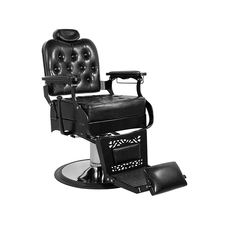 HZ8798 Černá čtvercová přezka na opěradlo historických kadeřnických křesel